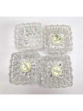 Princess House 24% Lead Crystal Square Dishes Made In Germany Set Of 4 VL5046